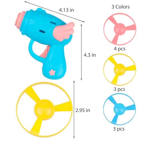 REDANHA 12 PCS Cat Fetch Toy with Colorful Flying Propellers Set, Cat Playing Tracking Interactive Toys for Kitten Chasing Training Hunting (Pink&Blue Wing)