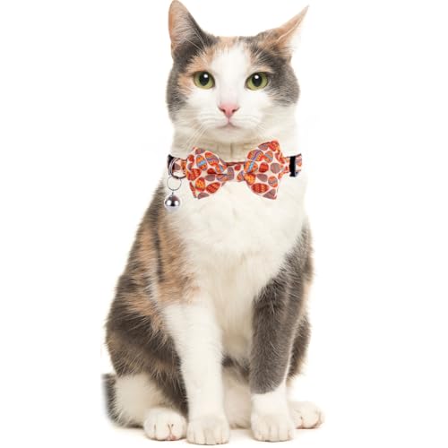 Easter Cat Collar Breakaway with Bow Tie and Bell for Kitty Adjustable Safety Easter Egg Bunny - color: Easter-bow-1