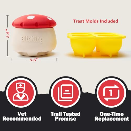 Natural Rubber Long Lasting Interactive Dog Toys to Keep Them Busy, Freeze Enrichment Toys for Medium and Large Dogs - Lifetime Replacement - Frozen Puzzle Treat Dispensing Dog Toys - color: Frozen Mushroom Dog Toy
