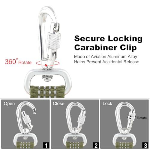 Plutus Pet Heavy Duty Dog Leash with Lockable Aluminum Carabiner, 4/6 Feet Long, Double-Sided Reflective Nylon, Padded Handle, for Puppy, Small, Medium and Large Dogs (Ranger Green, 1" x 6') - color: Ranger Green, size: 1" x 6'