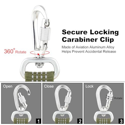 Plutus Pet Heavy Duty Dog Leash with Lockable Aluminum Carabiner, 4/6 Feet Long, Double-Sided Reflective Nylon, Padded Handle, for Puppy, Small, Medium and Large Dogs (Ranger Green, 4/5" x 4') - color: Ranger Green, size: 4/5" x 4'