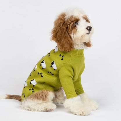 Fitwarm Funny Sheep Dog Sweater, Thermal Winter Clothes for Small Dogs, Boy, Girl - Dog Holiday Pullover Jumper, Pet Outfit - Black, Green, White, S - color: Sheep, size: Small