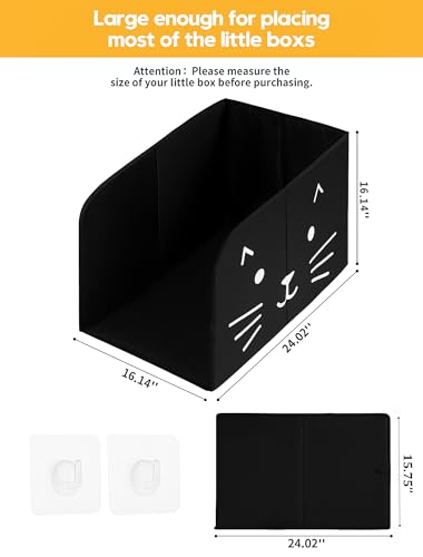 Waterproof Cat Litter Box Enclosure Splash Guard with Removable Mat, Cat Box Enclosure with 2 Hooks for Scoop, Anti-Leakage, Dust Control, Easy to Clean-24.02 x 16.14 x 16.14 inches-Black - color: Black