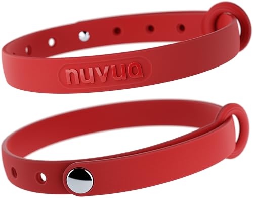 Cat Collar 2 Pack - Soft, Comfortable, and Lightweight Safety Breakaway Collar with Name Tag Ring for Outdoor Cats and Sensitive Skin Kittens by Nuvuq (6 ⅞" to 10 ¼", Red) - color: Red