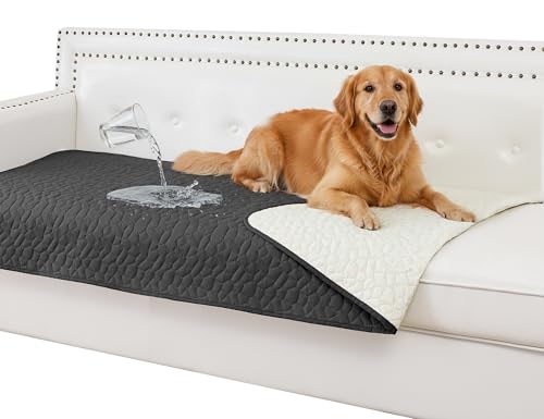 Waterproof Couch Cover for Dogs Washable, Anti-Slip Back Dog Bed Blanket Pet Chair Sofa Furniture Protector(30x70 Inches, Black) - color: Black, size: 30x70 Inches