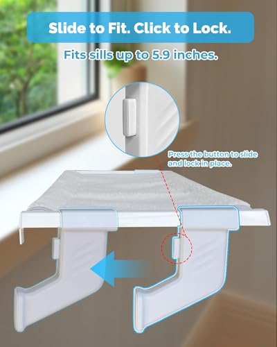 Heavy-Duty Cat Window Perch 2-Pack – All-Metal Frame Supports up to 120 lbs Each – Durable, Easy-to-Assemble Cat Hammocks for Large & Multiple Cats (XL 2PC) - size: XL (26" x 13" x 7" )