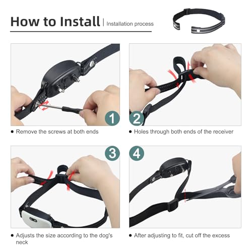 Collar Replacement Strap, Reflective Replacement Nylon Collar Strap Dog GPS Training Bark Receiver Collars, Durable Adjustable E Collar Straps for Small Medium Large Dogs, Black - color: Black