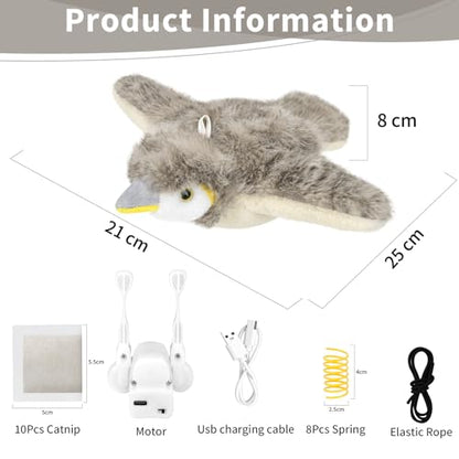 Cat Toys, Flapping Bird Cat Toy(No Flying), Interactive Catnip Toy with Catnip Bags, Chirping Noise Enrichment Moving Wings Dog Cat Kitten Toys, Flappy Flying Pets Toy for Indoor(Oriole) (A3) - color: A3