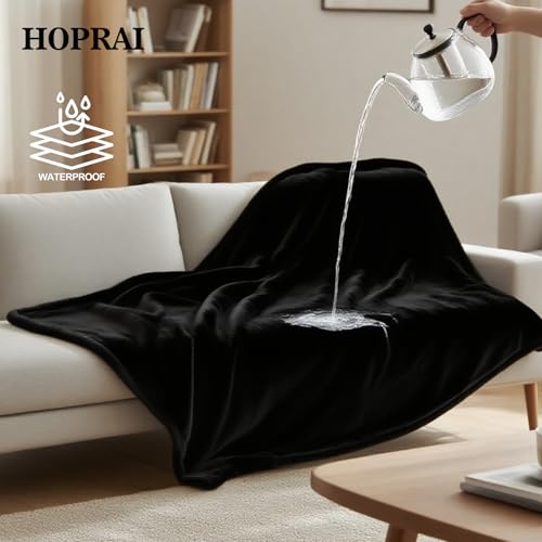 Waterproof Pet Blanket for Medium Large Dogs Washable Fluffy Thick Jacquard Shag Fleece Warm Sherpa Pet Blanket Cats Puppy Couch Protection (Black XXL85*85inches) - color: Black, size: 85*85