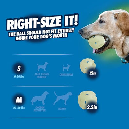 Chuckit! Air Glow Fetch Ball Dog Toy, Small (2 Inch) Pack of 2, for Breeds 0-20 lbs - size: Small