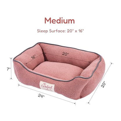 FluffyDream Dog Bed for Small Dog, Super Soft Pet Bed Furniture, Suitable for Dogs Up to 30lbs, 24'' x 20'', Blush - color: Blush