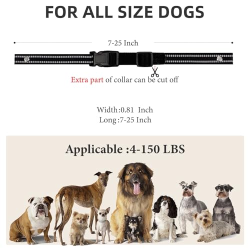 Collar Replacement Strap, Reflective Replacement Nylon Collar Strap Dog GPS Training Bark Receiver Collars, Durable Adjustable E Collar Straps for Small Medium Large Dogs, Black - color: Black