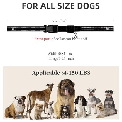 Collar Replacement Strap, Reflective Replacement Nylon Collar Strap Dog GPS Training Bark Receiver Collars, Durable Adjustable E Collar Straps for Small Medium Large Dogs, Black - color: Black