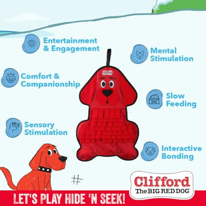 Clifford® Snuffle Treat Mat | Dog Snuffle Mat Puzzle Toys for Dogs Mental Stimulation | Durable, Slow Feeding, Squeakers, Soft and Sensory