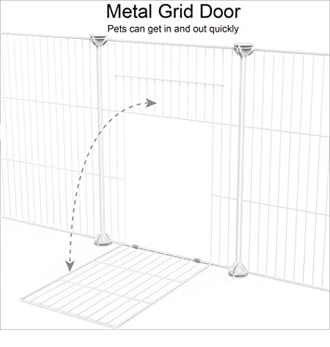 HOMIDEC Pet Playpen,Small Animals Cage DIY Wire Yard Fence with Door for Indoor/Outdoor Use,Portable for Puppies,Kitties,Bunny,Turtle 48" x 24" x 16" - style: White