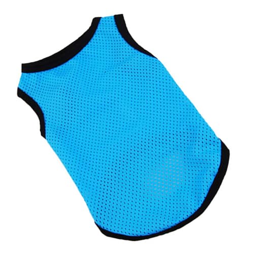 Amosfun Breathable Pet Vest Mesh Cooling Dog Shirt Blue S Lightweight Sleeveless Puppy Clothes for Summer Outdoors