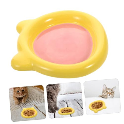 Kisangel Ceramic Cat Food Bowl for Whisker Fatigue Relief Shallow Bear-Shaped Dish for Cats and Small Dogs Non-Slip Design for Wet and Dry Feeding Easy to Pet Plate