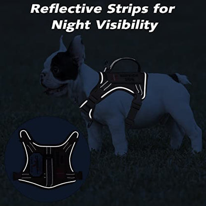 Tactical Dog Harness for Small Puppy, No Pull Military Service Dog Vest with Vertical Handle, Reflective Puppy Vest Harness for Outdoor Training (Khaki, XS) - color: Khaki