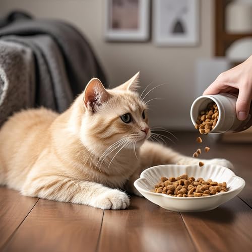 Cat Food Bowls, Ceramic Cat Plates, Dish for Food, Water and Snack, 4.72 Inch, Indoor and Outdoor Use, Kitten Puppy and Small Animals Bowls Set of 3 (White) - color: white