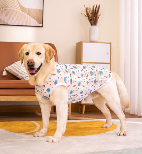 HDKUW Pet Clothes,Dog Summer T-Shirt Cool Breathable Sunscreen Dog Vest Clothes Outfit Costume for Medium Large Dogs Blue Rabbit 4XL - color: Blue Rabbit, size: 4XL