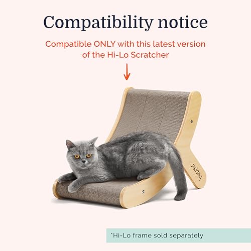 Hepper Hi-Lo Cardboard Replacement - Corrugated Cat Scratching Board Refills Includes 3 pcs of Scratching Pads for Indoor Cats with Curved Design - Easy Assembly into 1 Replacement Cat Scratching Pad - size: Hepper Hi Lo Scratcher Replacement Cardboard