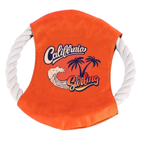 Cotton Rope Flying Disc - Durable & Safe Dog Chew Toy, Non-Toxic Interactive Frisbee for Beach, Park, Backyard Play, Ideal for Medium/Large Dogs - color: Orange, size: Beach
