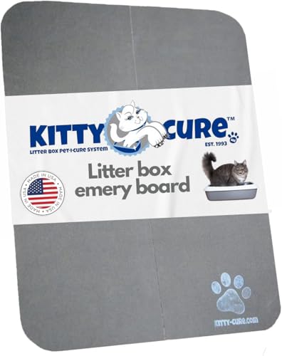 Cat Nail File Scratcher, Odor-Resistant Litter Box Emery Board Scratcher Pad, No Peeling Needed, Waterproof, Non-Toxic & Long-Lasting Cat Scratcher that Files Nails