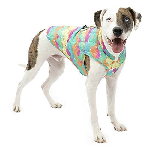 Kurgo Loft Dog Jacket - Reversible Cozy Coat for Outdoor Adventures - Water Resistant - Athletic Fit - Machine Washable Fabric - Reflective Dog Gear - X-Small - Watercolor Stripe - color: Watercolor, size: Extra Small