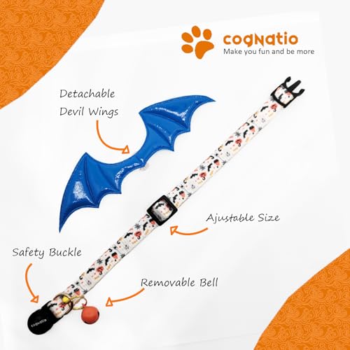 2 Pack Breakaway cat Collars with Bell,Safety Quick Release Pendant Cute Kitten Collar,Adjustable 20-30cm (White, 20-30cm) - color: White