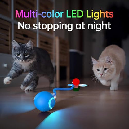 2026 Newly Upgraded Version 3.0 Cat Toys, Cool Intelligent Interactive Cat Ball for Indoor Bored Cats, Automatic Rolling Ball 3.0 Puzzle Toy, Electronic Rolling Pet Chase (Yellow-1 pcs) - color: 02 - Yellow-1 pcs