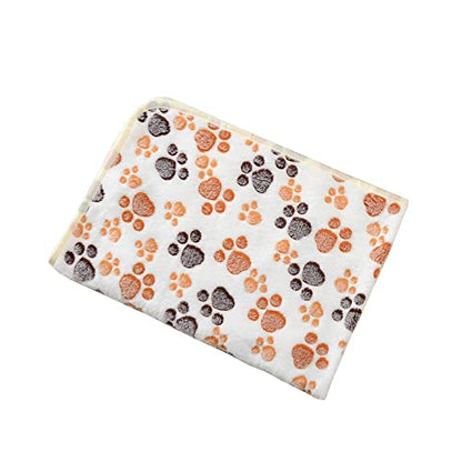 DOOVID Pet Blanket Soft Fluffy Fleece Pet Mat Doggy Flannel Blanket Dog Cat Cute Paw Print Pet Blankets White Paw Small(23 * 16") - color: White Paw, size: Small(23*16")
