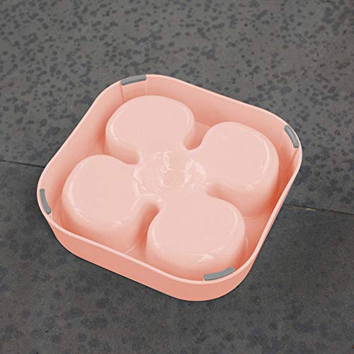 Healthy Slow Feeding Dog Bowl for French Bulldog -Slow Feeder Dog Bowl No Chocking Dog Cat Food Water Bowl with Four-Leaf Clover Pattern (Pink) - color: Pink