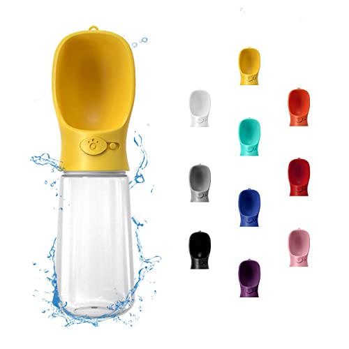 WePet Portable Dog Water Bottle, 19 OZ, Leak Proof Puppy Water Dispenser with Drinking Feeder for Pets Outdoor Walking, Hiking, Travel, Food Grade Plastic - color: #03 Yellow, size: 19 oz