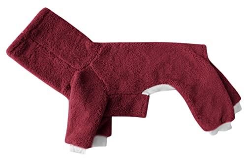 Esobo Fashion Winter Dog Warm Coat Jacket Four-Legged Neck Warm Pet Sweaters for Small Medium Large Dogs - color: Wine red, size: Large
