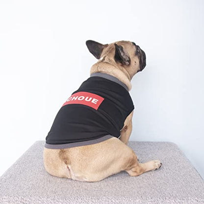 iChoue French Bulldog Summer Cooling Shirt for Dogs UV Sun Protection Vest Sleeveless Stretchy Tank Top English Pug Grey Black - Large Plus - color: Cooling Shirts Grey Black, size: Large Plus ( 35 - 45 lbs )