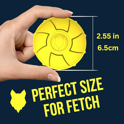 Fenrir - Dog Ball - High Bouncing Yellow Rubber for Fetch & Recall - 2.5 Inch Durable Floating Dog Toy - Water Retrievable Interactive Ball for All Breeds (Medium 2 Pack) - size: Medium 2 Pack