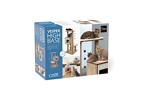 Vesper Cat Tree, High Base, Oak, 52063, 56 x 56 x 81.5 cm (22 x 22 x 32 in) - color: Oak