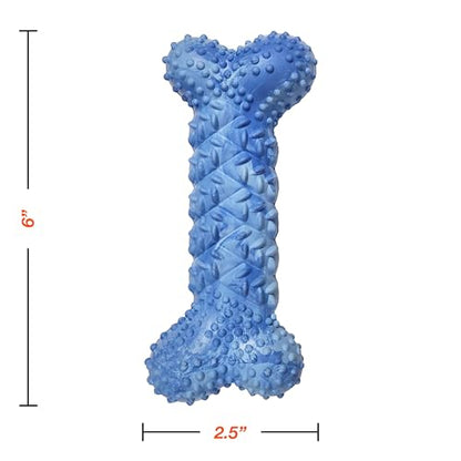 Nylabone Braid Bone Strong Chew Toy for Dogs, Natural Rubber Dog Toy for Moderate & Aggressive Chewers, Peanut Butter Flavor, Medium Dogs - Up to 35 lbs, 1 Count - size: Medium