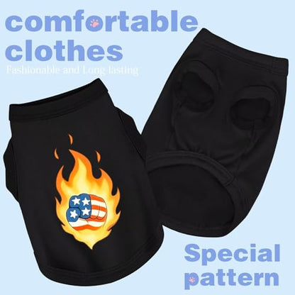 Discover Cozy Cotton Canine Wear: Soft, Lightweight, and Breathable Dog Shirt Vest, Keeping Your Furry Friend Warm and Comfy! Fist Flag L - color: Fist Flag Style, size: Large