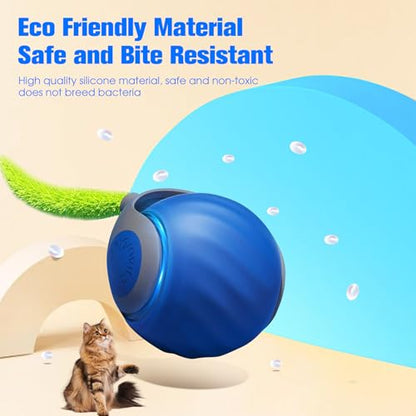 2026 New Upgrade Speedy Tail Cat Toy, Smart Interactive Pet Toys Comes with 4 Tails, Reinforced Version of The Cat Toys Balls, Two Speed Adjustment (Blue) - color: Bule