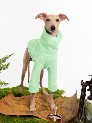 Dog Fleece Sweater Turtleneck Long Sleeve Pullover Sweatshirt Warm Puppy Clothes for Small Medium Dogs - color: Light Green, size: X-Large
