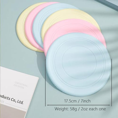 Dog Flying Disc 3Pcs Flyer Dog Toys Soft Rubber Interactive Lightweight Flying Disc for All Ages Dogs Floats in Water Safe on Teeth 7inch Random Color