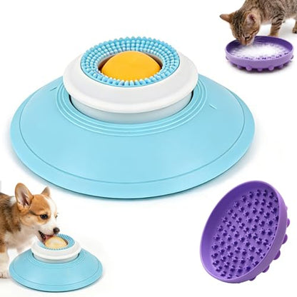 2 PCS Dog Lick Sphere Slow Feeder, Non-Slip Licking Bowl with Suction Cup, Enrichment Puzzle Feeder,Treat Dispenser for Liquid & Soft Food, for All Dogs and Cats