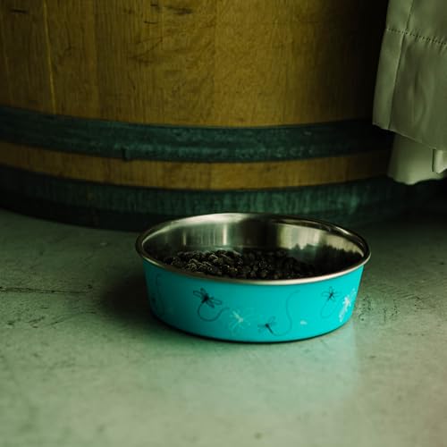 Loving Pets Bella Dog Bowls- Stainless Steel Dog & Cat Bowls - Spill Proof Dog Food Bowl, Cat Bowl, Puppy Essentials & Pet Supplies Great for Home & Travel (Small 10-20 lbs, Dragonfly) - color: Dragonfly, size: Small (10-20lbs)