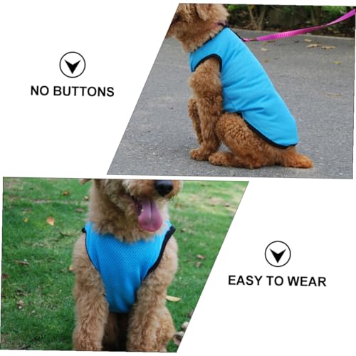 Amosfun Breathable Pet Vest Mesh Cooling Dog Shirt Blue S Lightweight Sleeveless Puppy Clothes for Summer Outdoors