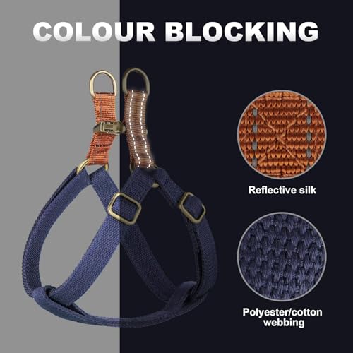 Didog Step in Dog Harness with Metal Buckles, Freedom Nylon Dog Halter Vests for Small Dogs Easy Walking Training(S:Chest 13-22", Dark Blue) - color: Dark Blue, size: S: Chest 14-22", Fit 7-18 lbs