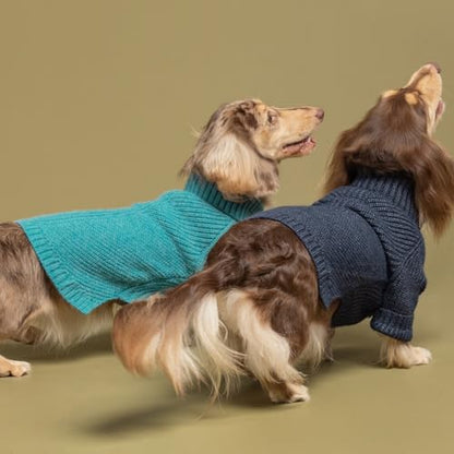 Fitwarm Turtleneck Dog Knitted Sweater, Thermal Winter Clothes for Small Dogs - Boy, Girl, Doggy Pullover Jumper, Pet Outfit, Teal Blue, XS - color: Steel Blue, size: X-Small