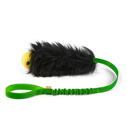 Dog Rope Toy,Dog Bungee Chaser Toy 100% Sheepskin,Sheep Smell Tug Toy for All Breeds(Green, Long with Ball) - color: Green, size: With Rubber Ball