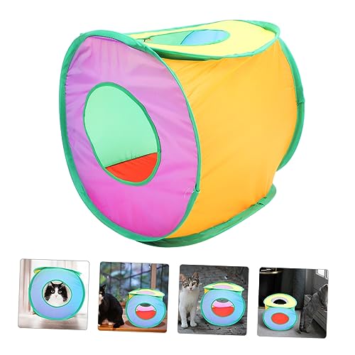 Collapsible Cat Cube Foldable Pet Playhouse for Indoor Cats Breathable Tent for Hiding and Playing Safe Material Compact Storage