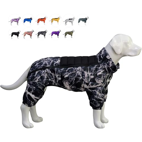Micai Warm Dog Coat - 4 Legs Covered Waterproof Windproof Reflective Vest, Zippered Adjustable Outdoor Snow Jacket for Small Medium Large Dogs - Black S - color: Camouflage-black, size: S (11inch Back)